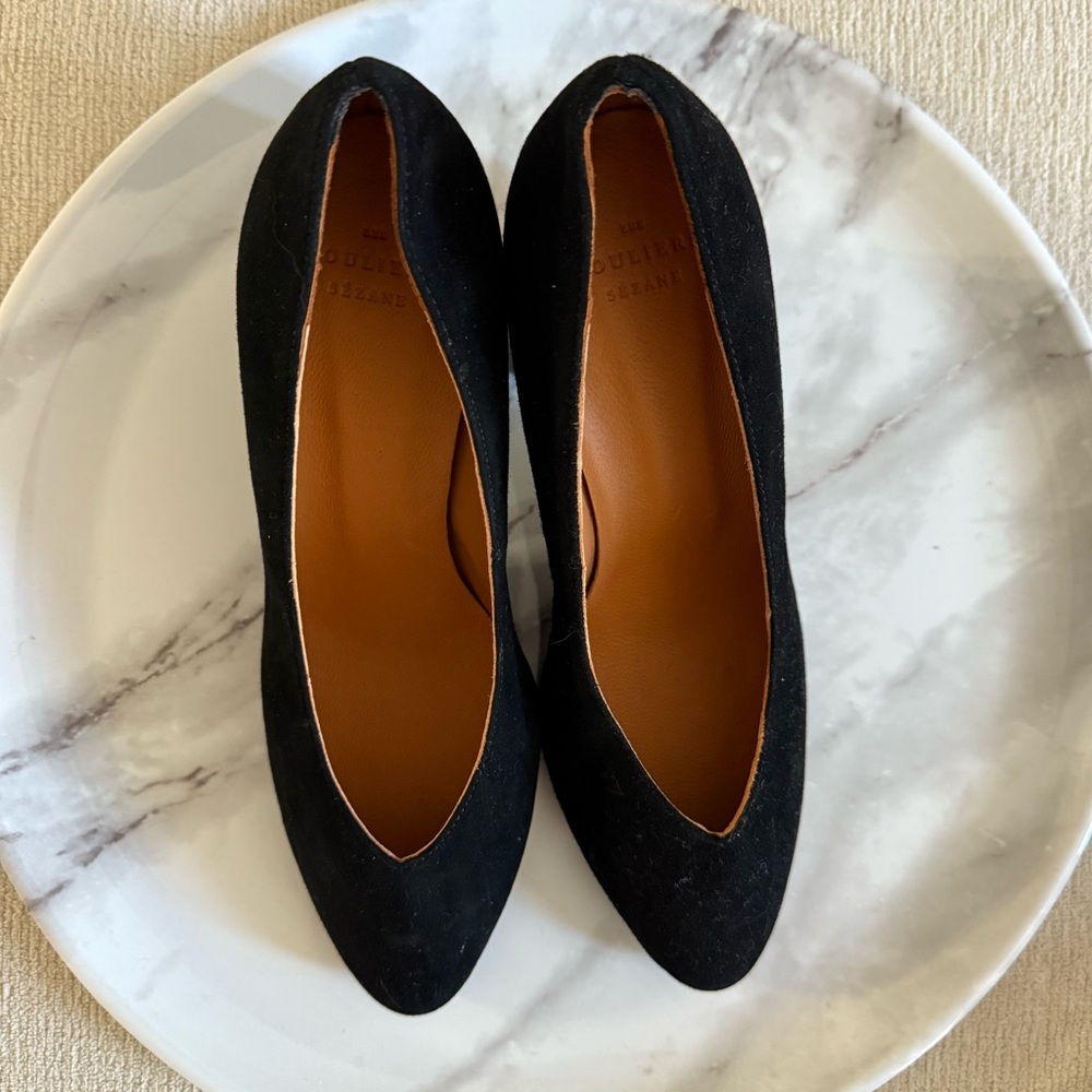 Sezane Alice High Heels Black Suede Size 37 - Picture 3 of 6
